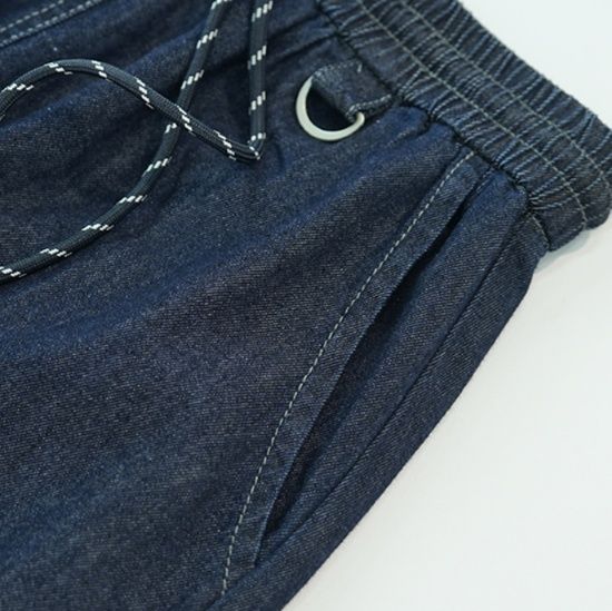 デニムセットアップ マリン風ストライプ襟セットアップ