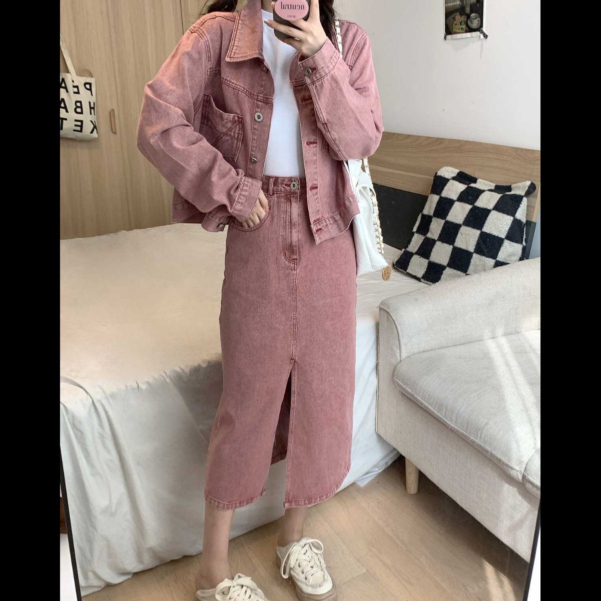 デニムセットアップ クラシカルデニムスカートセット