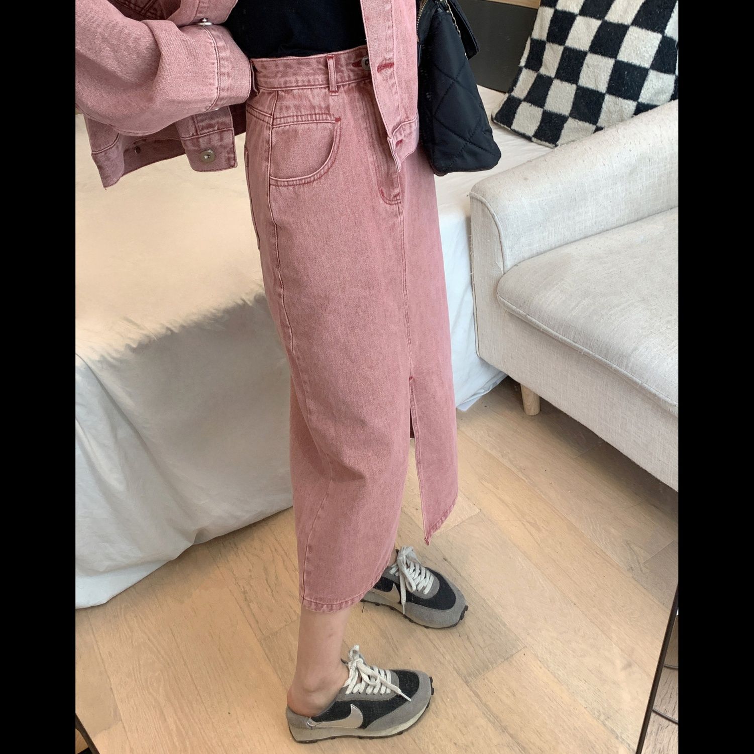 デニムセットアップ クラシカルデニムスカートセット