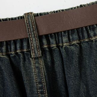 デニムセットアップ ショート丈ジャケットとワイドパンツの二点セット