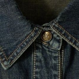 デニムセットアップ ショート丈ジャケットとワイドパンツの二点セット