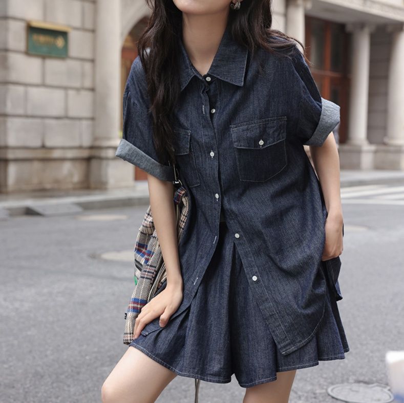 デニムセットアップ 都会的ゆとりシルエットセットアップ