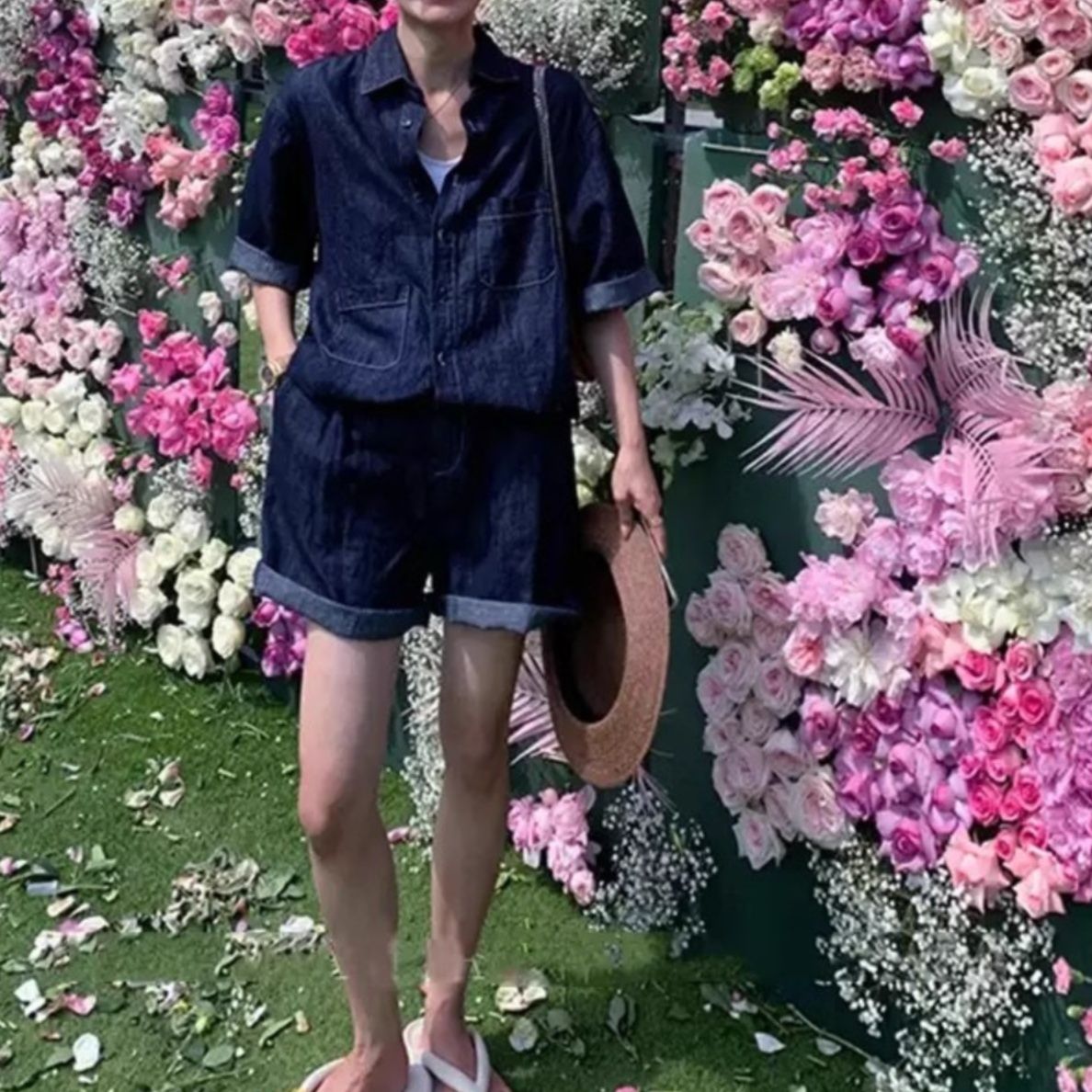 デニムセットアップ ゆったり快適ショートセットアップ