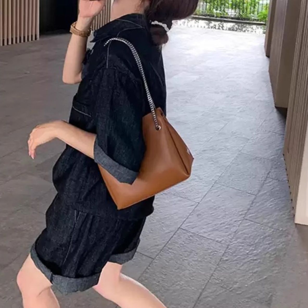 デニムセットアップ ゆったり快適ショートセットアップ