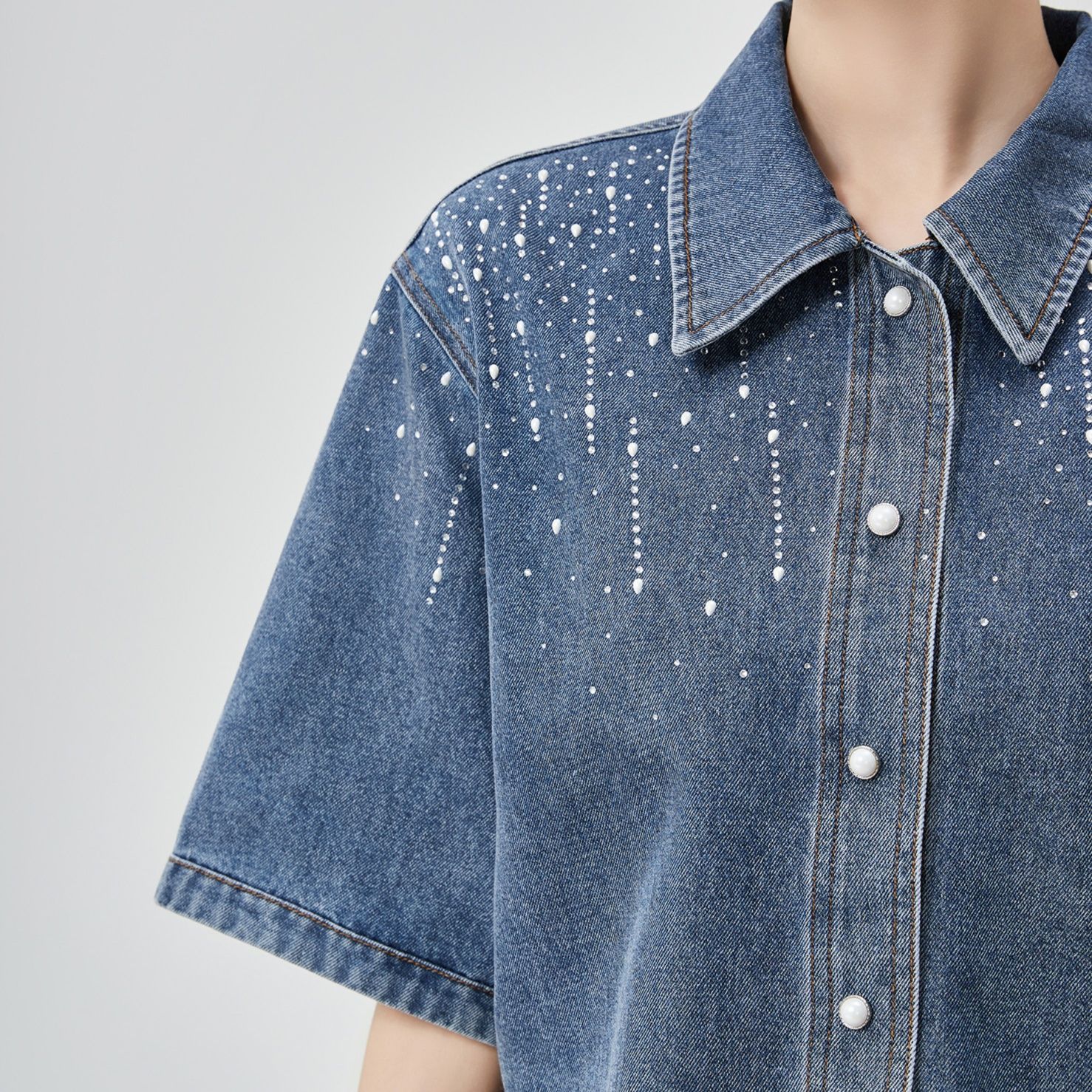 デニムセットアップ 星空きらめくデニムセットアップ