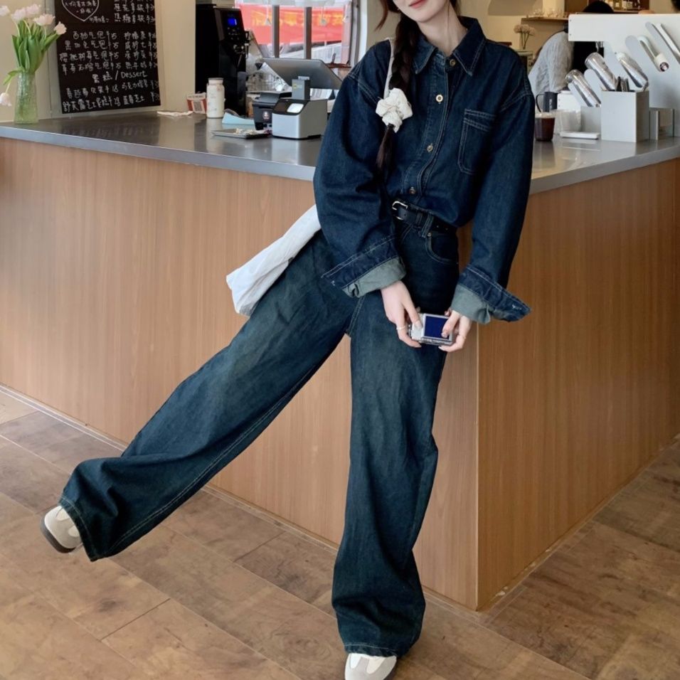 デニムセットアップ こなれ感ゆったりデニムセット