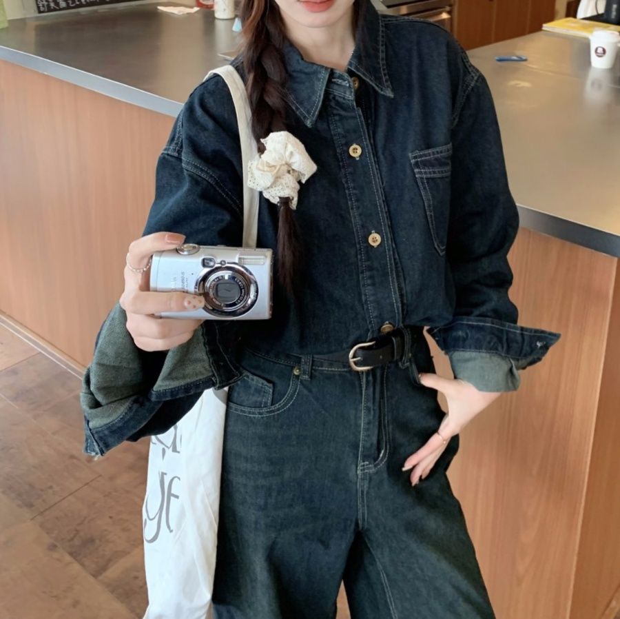 デニムセットアップ こなれ感ゆったりデニムセット