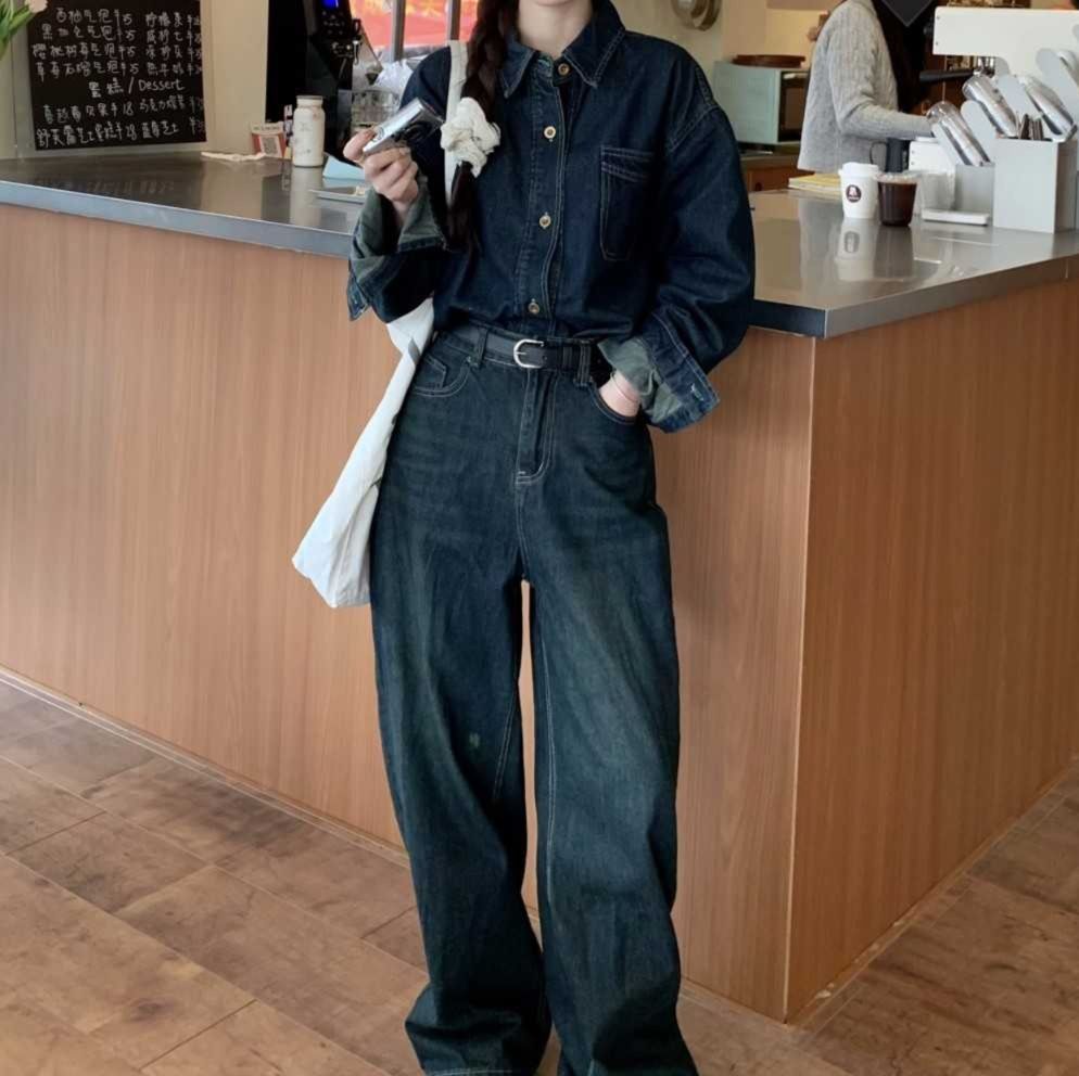 デニムセットアップ こなれ感ゆったりデニムセット