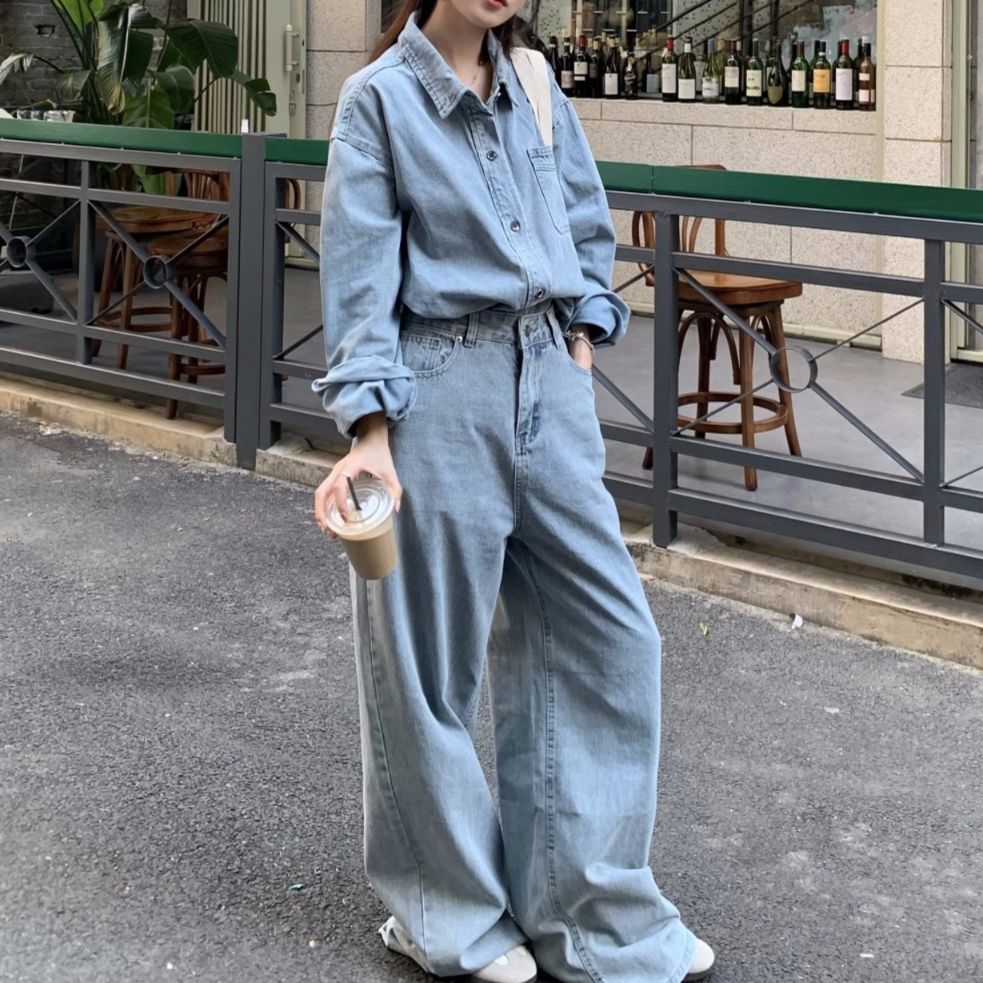 デニムセットアップ こなれ感ゆったりデニムセット