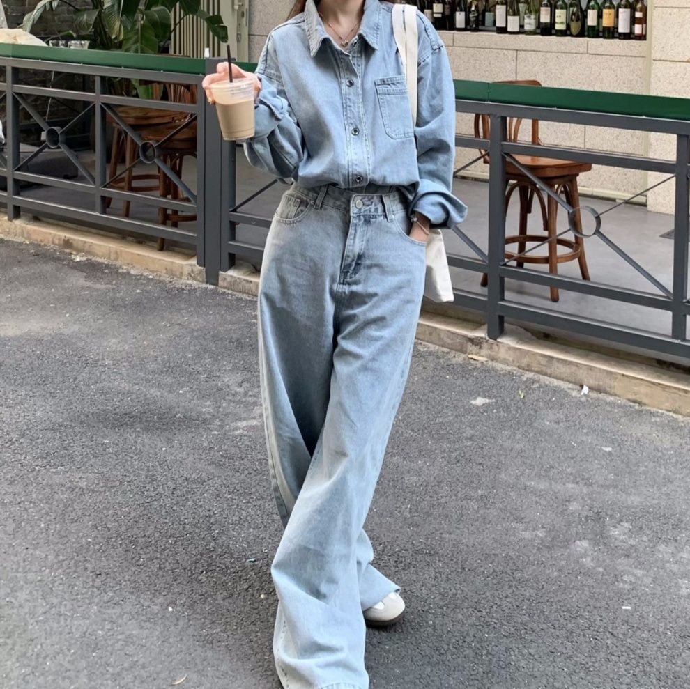 デニムセットアップ こなれ感ゆったりデニムセット