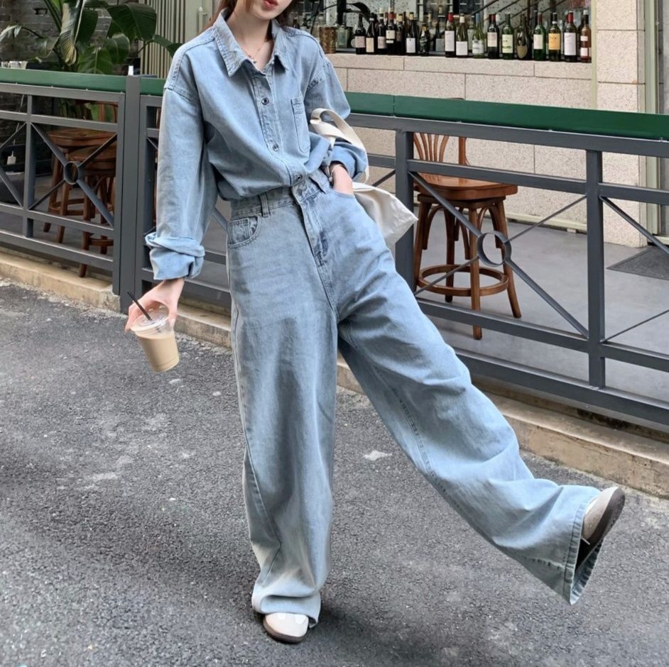 デニムセットアップ こなれ感ゆったりデニムセット