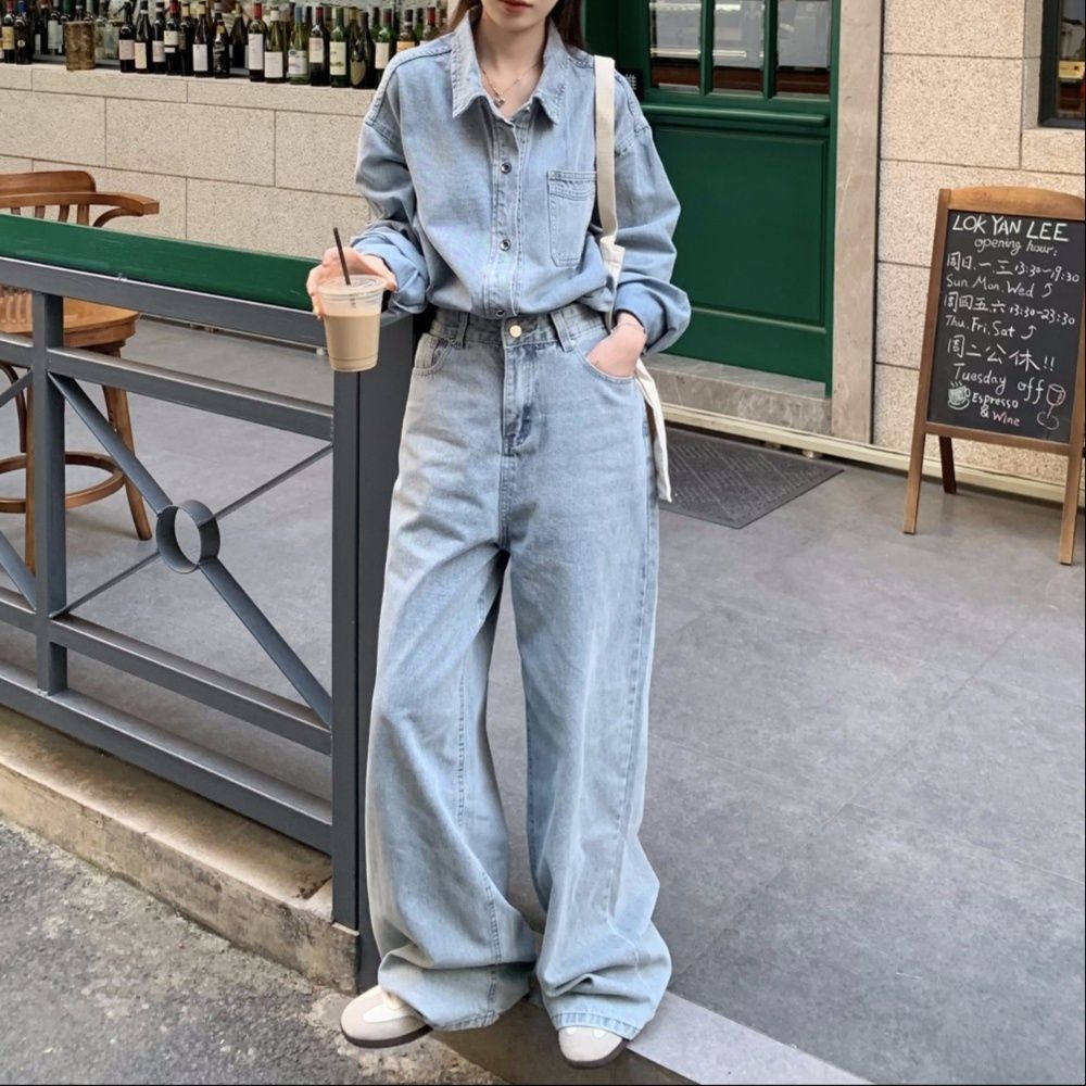 デニムセットアップ こなれ感ゆったりデニムセット