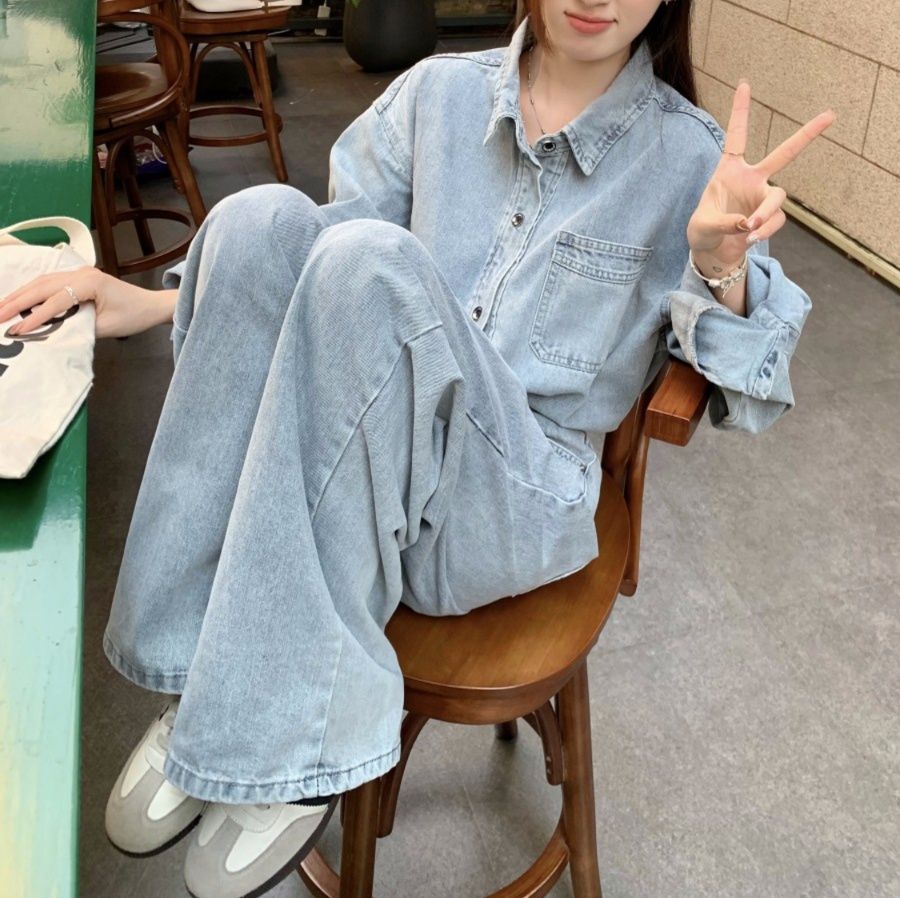 デニムセットアップ こなれ感ゆったりデニムセット