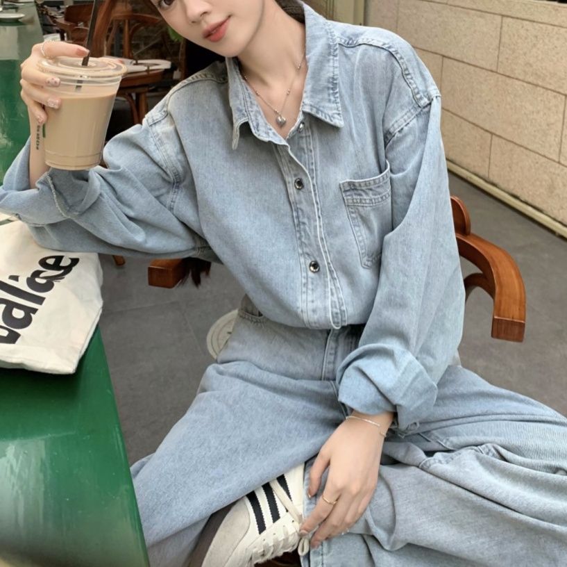 デニムセットアップ こなれ感ゆったりデニムセット