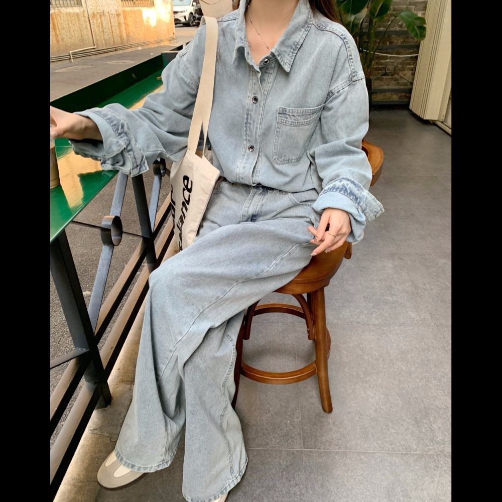 デニムセットアップ こなれ感ゆったりデニムセット