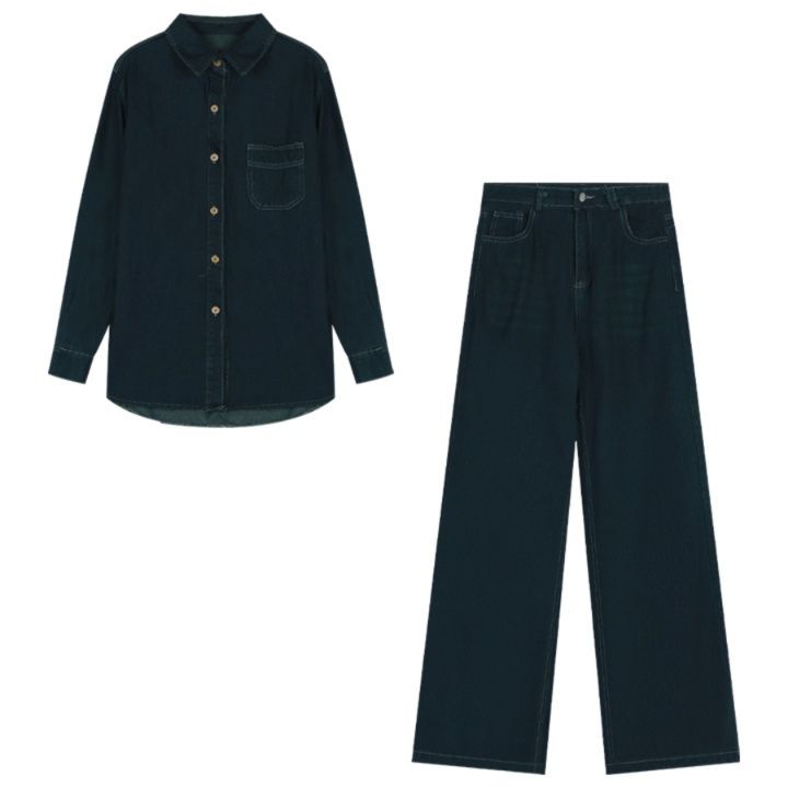 デニムセットアップ こなれ感ゆったりデニムセット