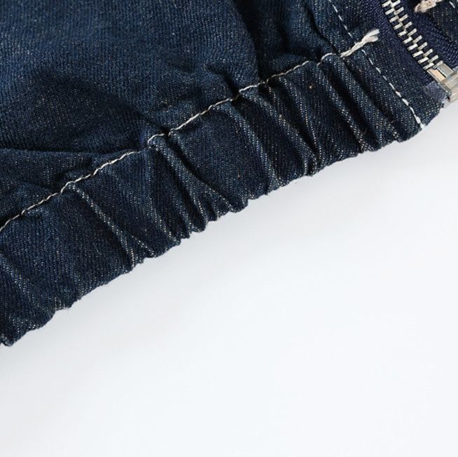 デニムセットアップ ショート丈ジャケットとスカートの上品デニムセットアップ