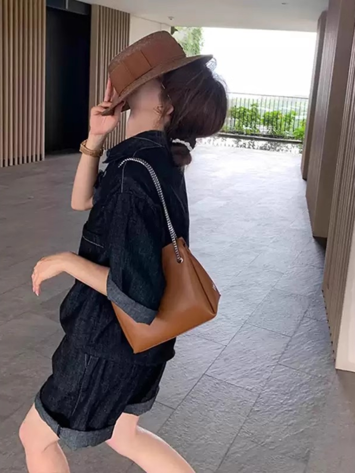 デニムセットアップ ゆったり快適ショートセットアップ