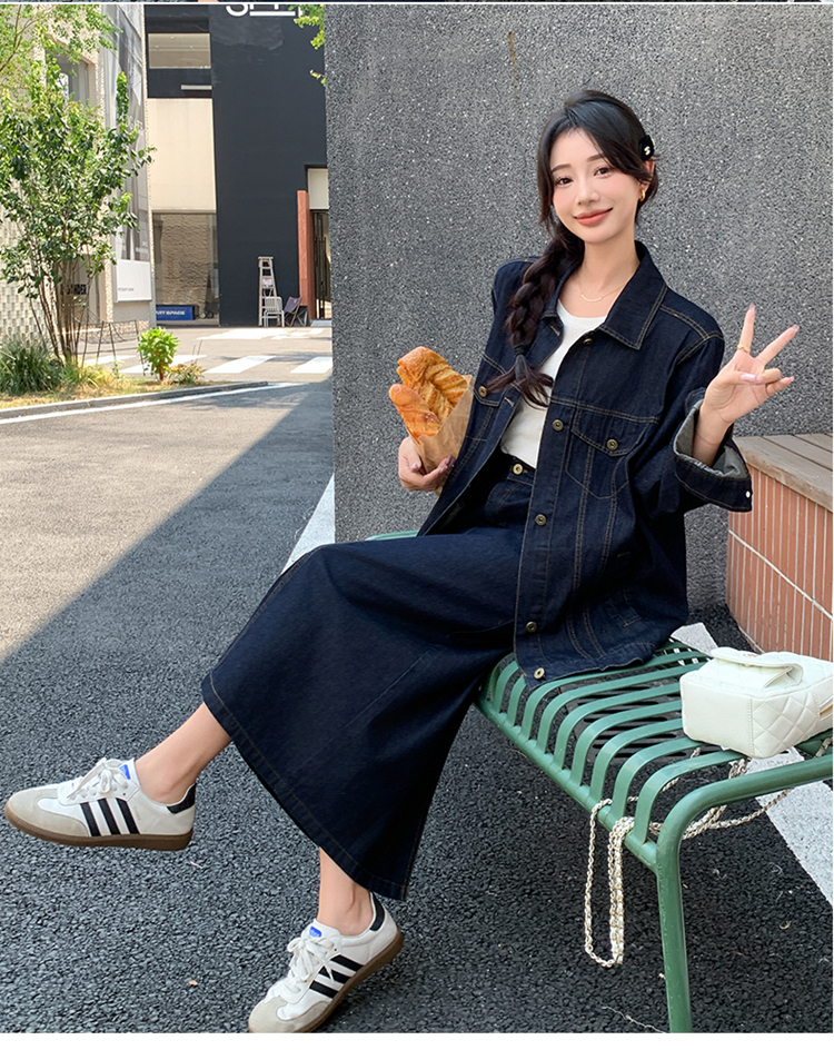 デニムセットアップ ゆったりシルエットデニムセットアップ