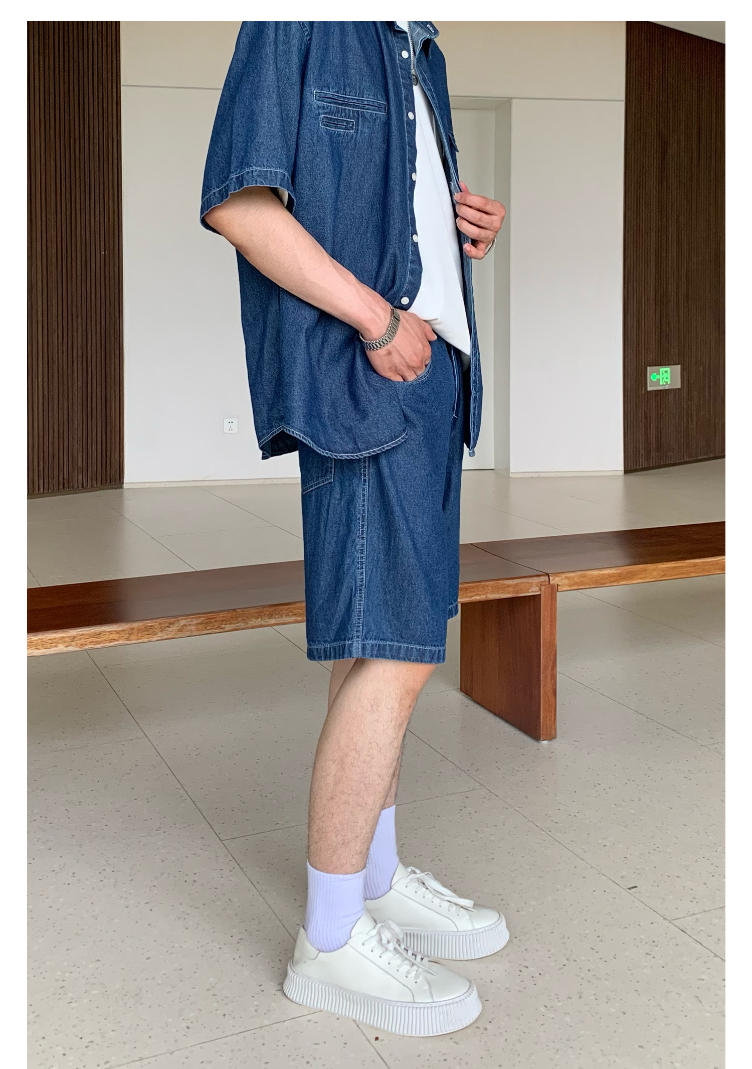 デニムセットアップ こだわり半袖デニムセットアップ