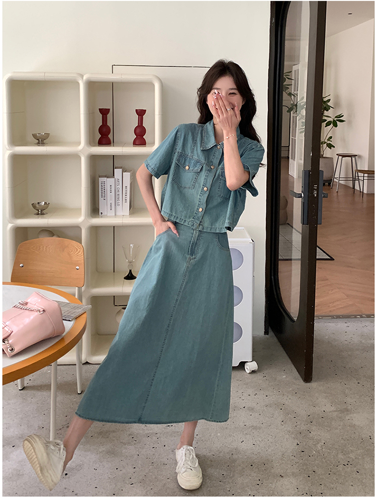 デニムセットアップ さわやか春夏セパレートスカート