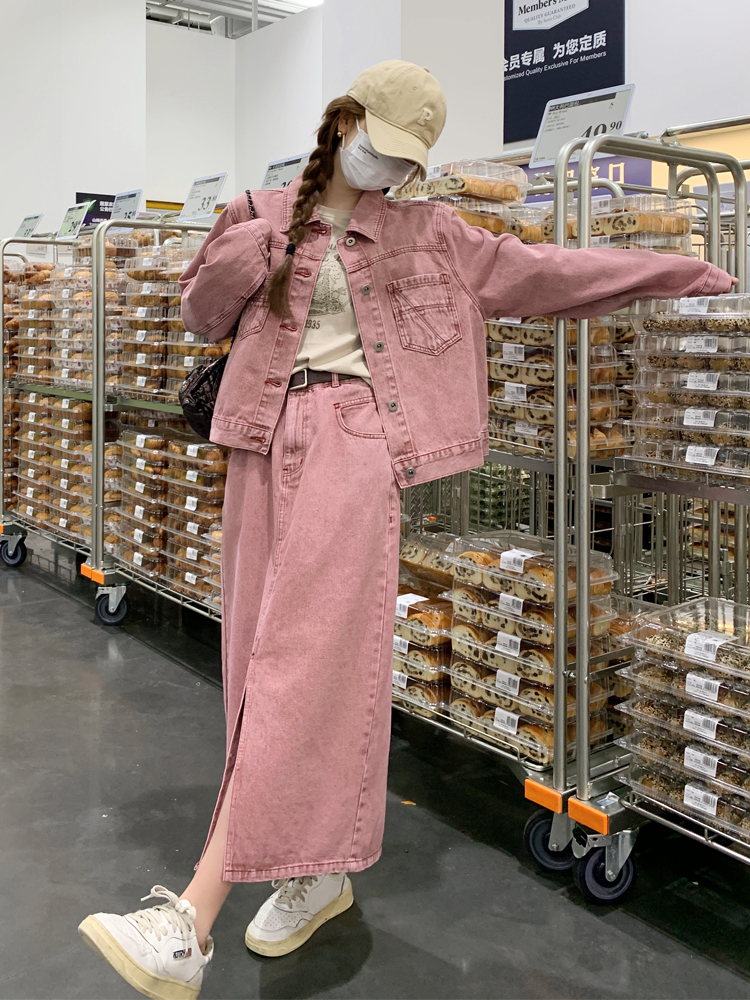 デニムセットアップ ゆったりシルエットデニムセットアップ