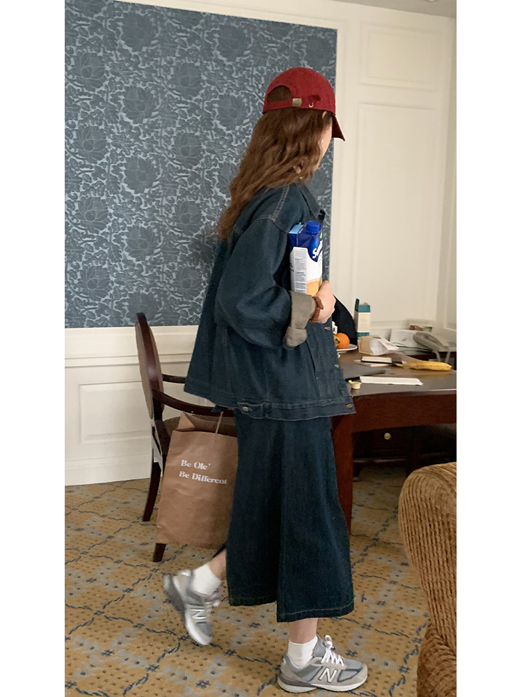 デニムセットアップ ゆったりシルエットデニムセットアップ