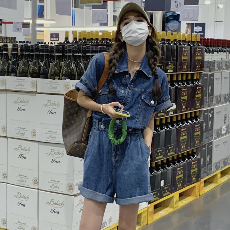 デニムセットアップ ゆったりくつろぎデニムオーバーオール