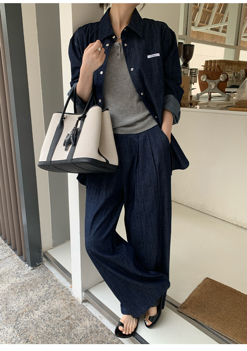 デニムセットアップ ゆったりシルエットデニムセットアップ