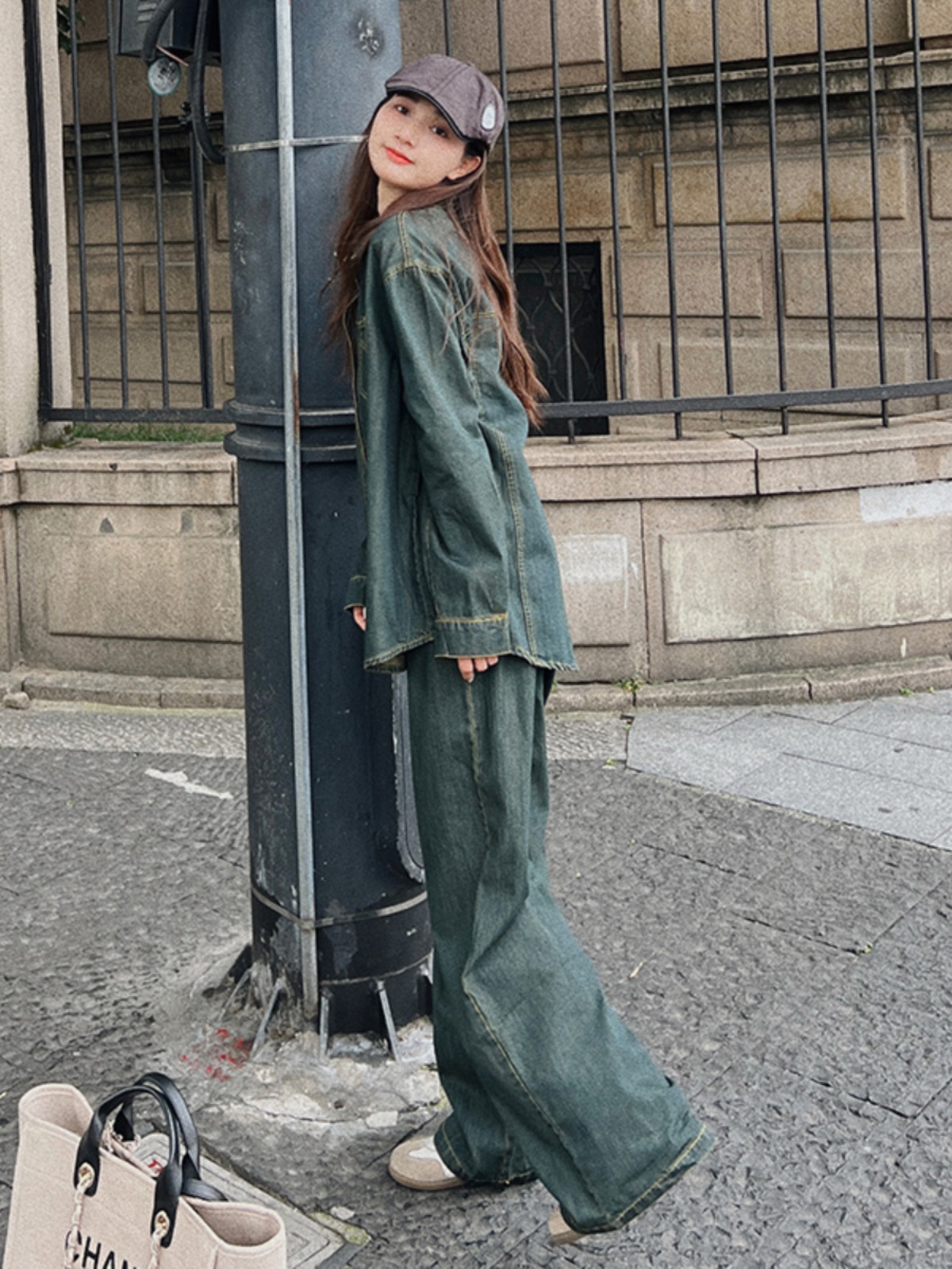 デニムセットアップ ゆったりシルエット デニムセットアップ