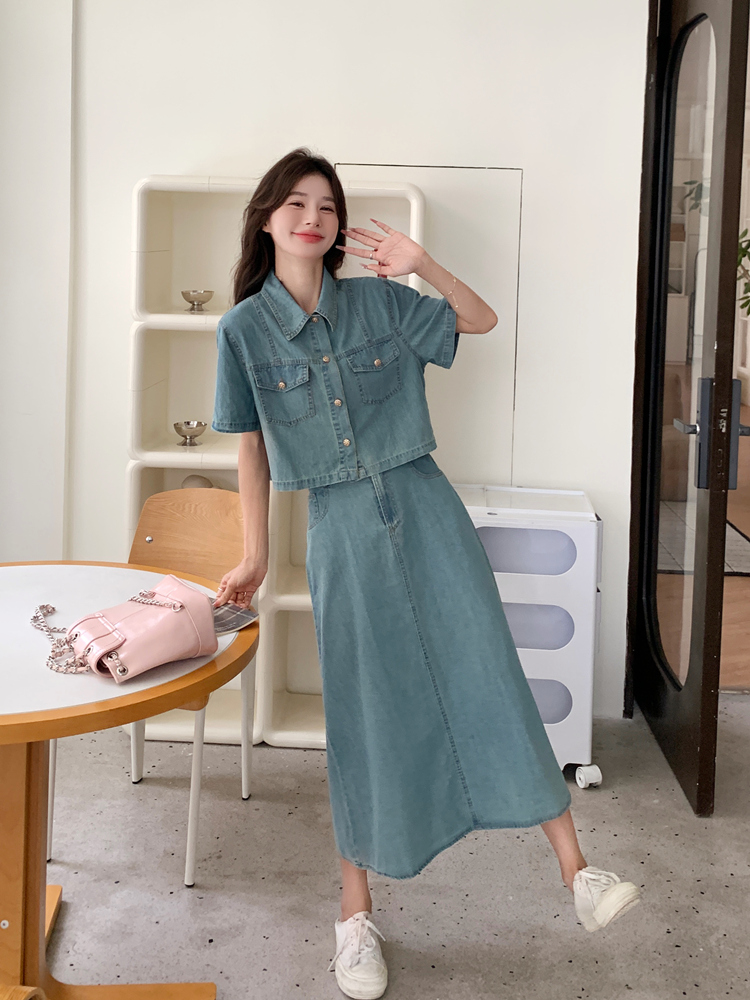 デニムセットアップ さわやか春夏セパレートスカート