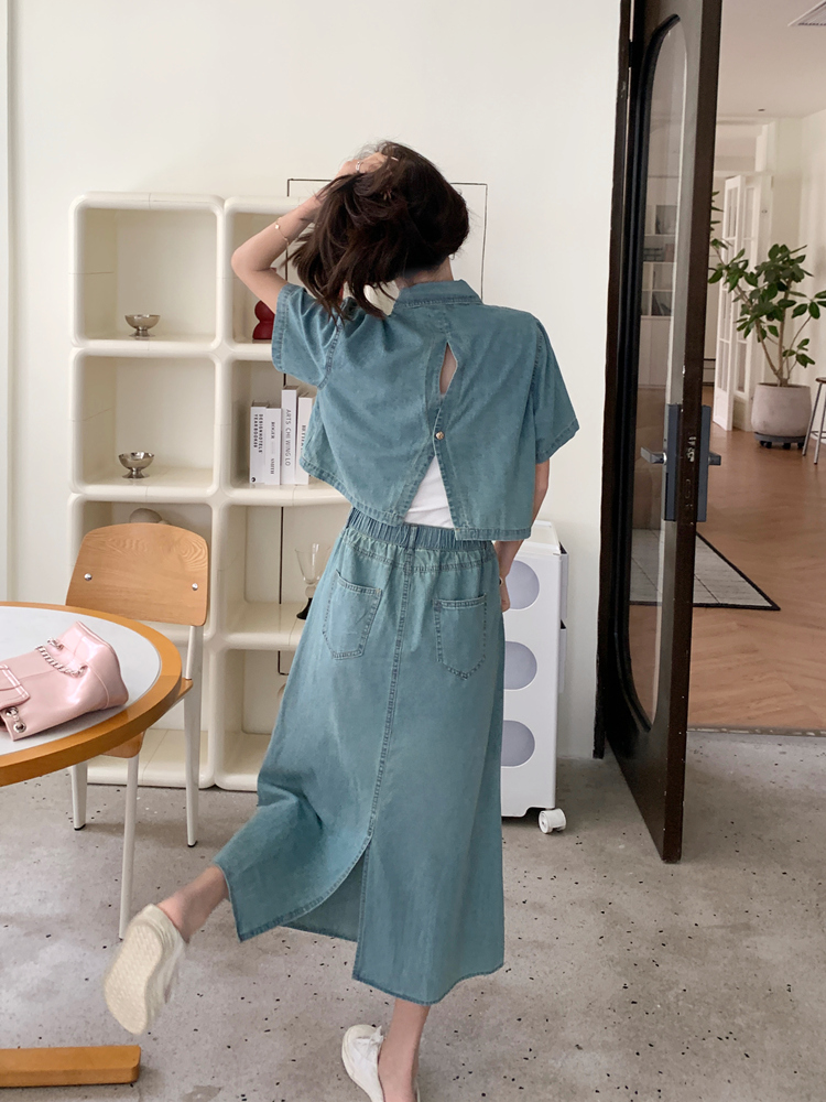 デニムセットアップ さわやか春夏セパレートスカート