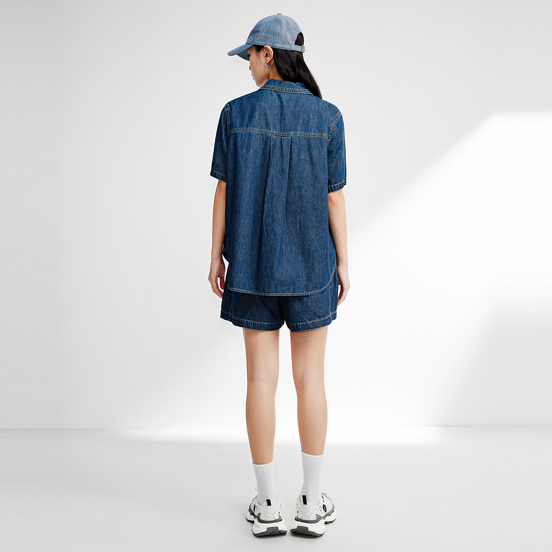 デニムセットアップ ゆったりシルエット デニムシャツセット