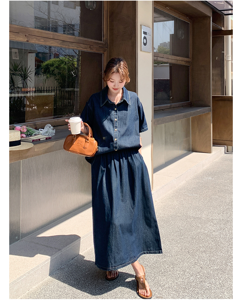 デニムセットアップ こなれ感ゆったりシルエット上下セット
