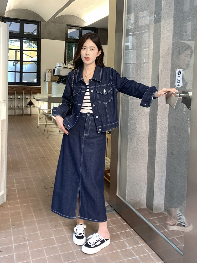 デニムセットアップ 大人カジュアル ジャケット＆スカート