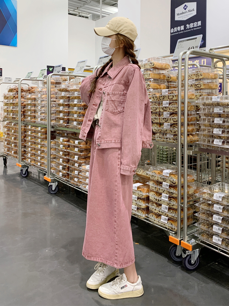 デニムセットアップ ゆったりシルエットデニムセットアップ