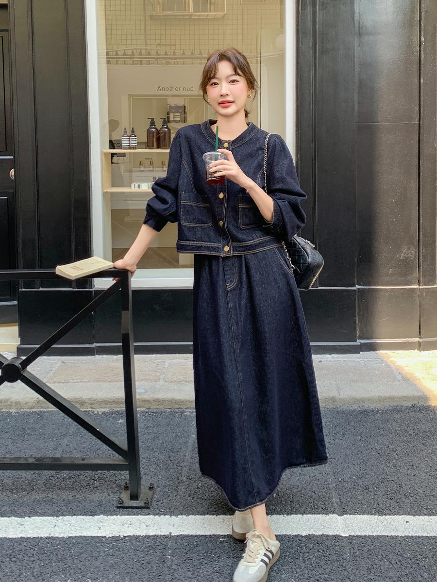 デニムセットアップ ゆったりシルエット デニムセットアップ