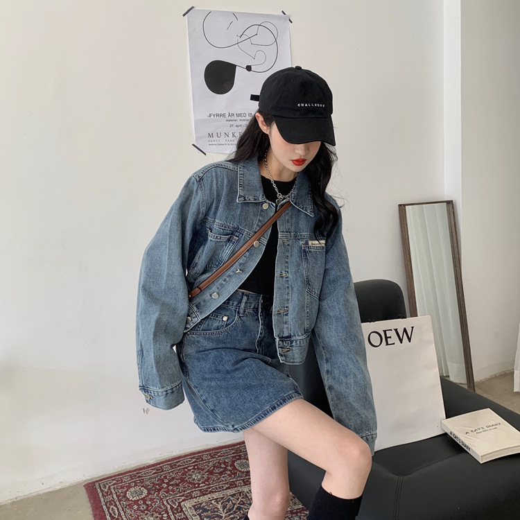 デニムセットアップ クラシカルミニスカートセット