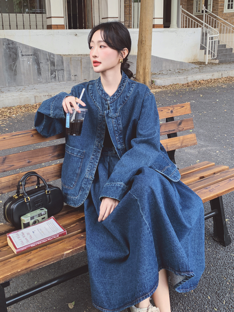 デニムセットアップ　ゆったりシルエット デニムセットアップ