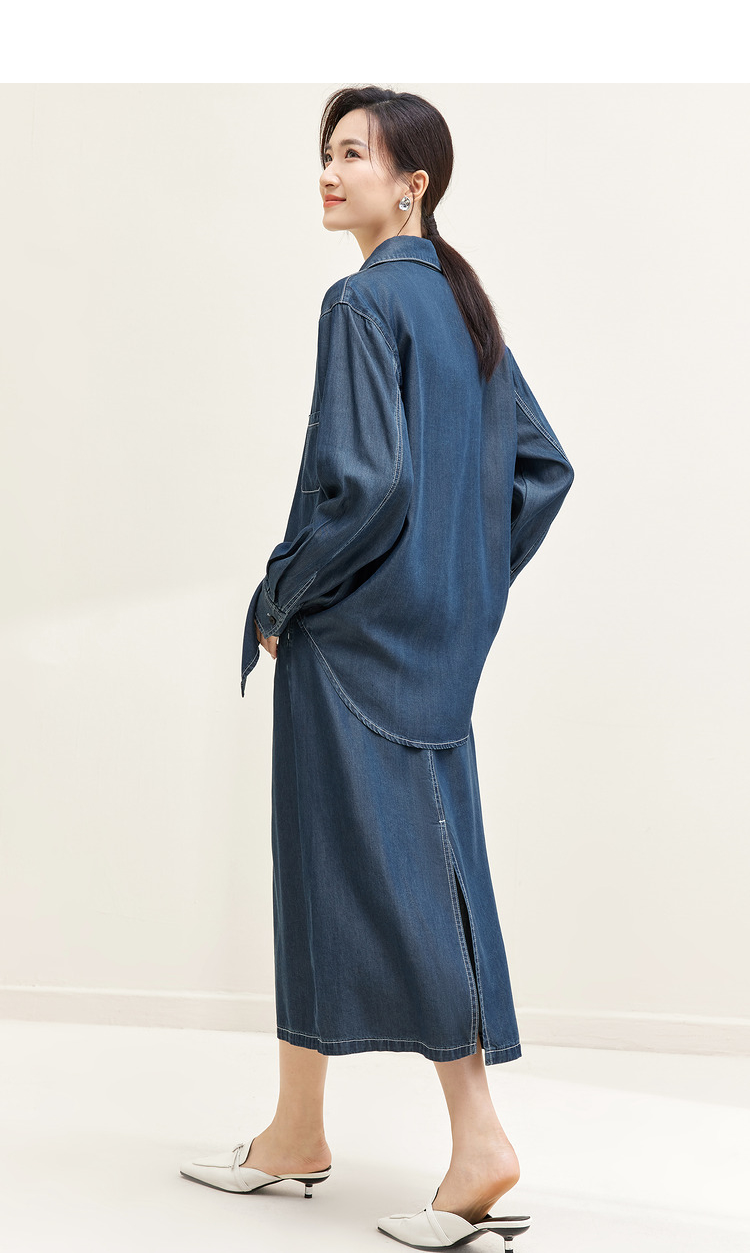 デニムセットアップ こなれ感ゆるシルエットデニムセット