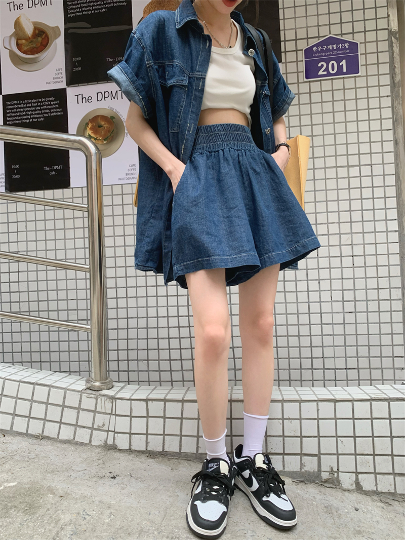 デニムセットアップ リラックスウェーブデニムセット