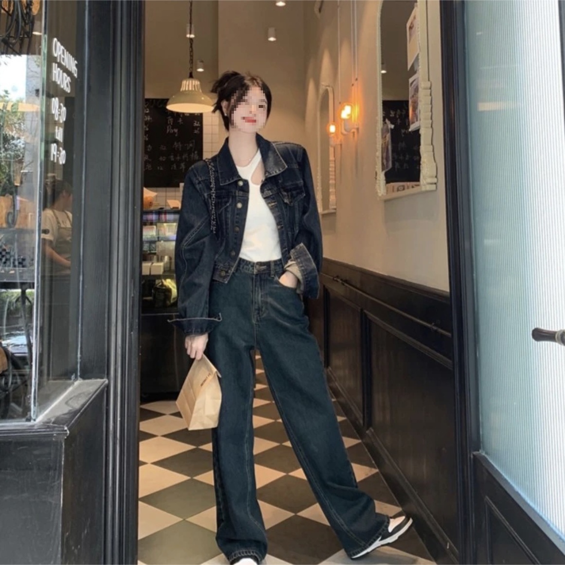 デニムセットアップ ゆったりシルエット ジージャン セットアップ 上下セット