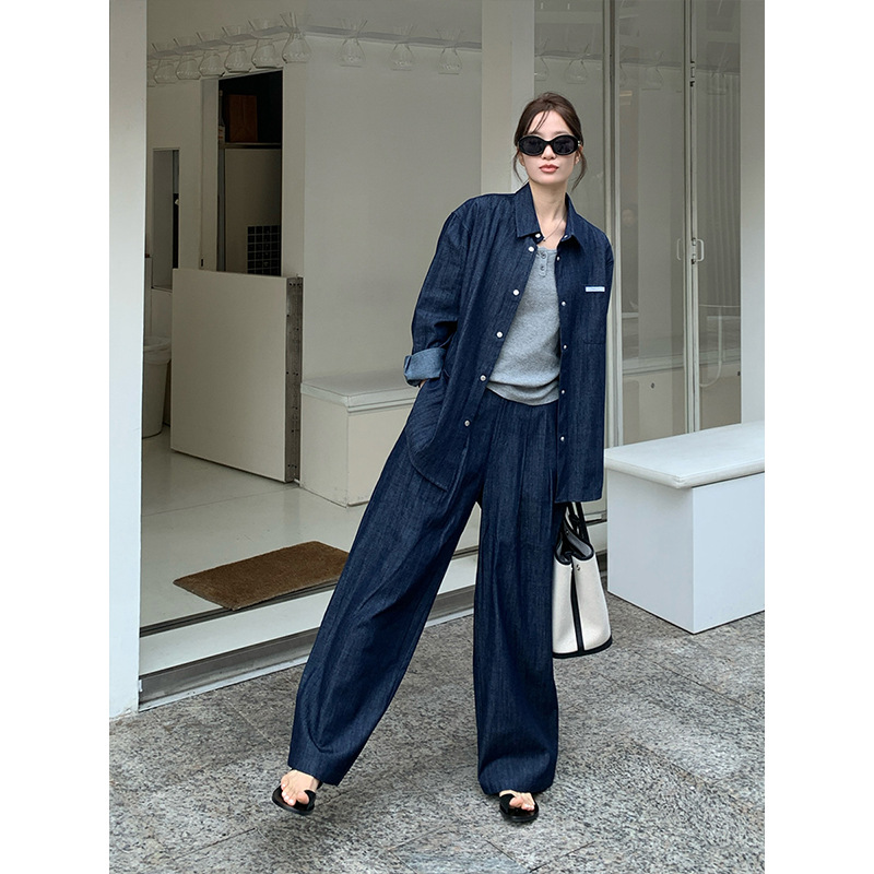 デニムセットアップ ゆったりシルエットデニムセットアップ