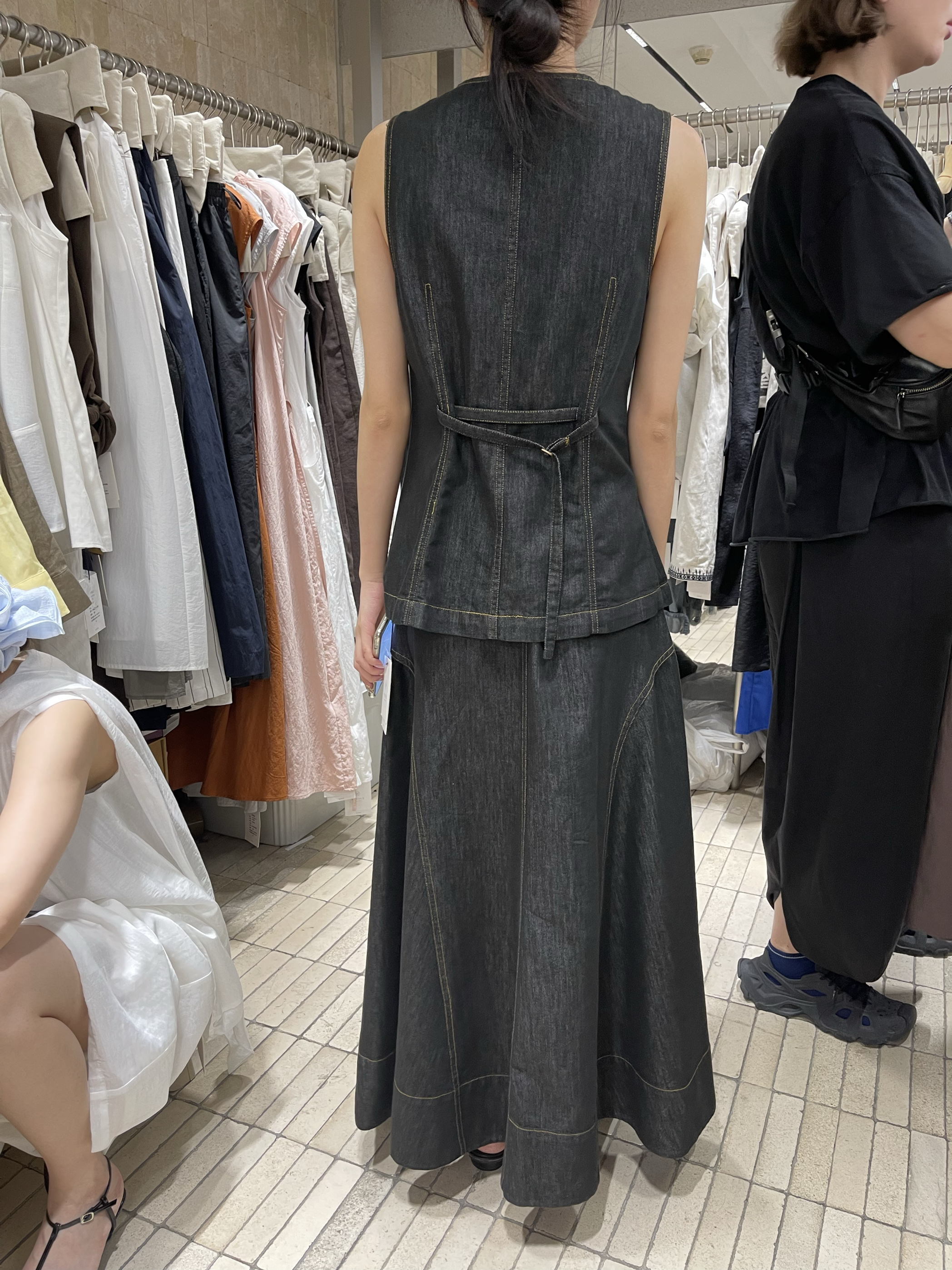 デニムセットアップ リゾートロングスカートセットアップ