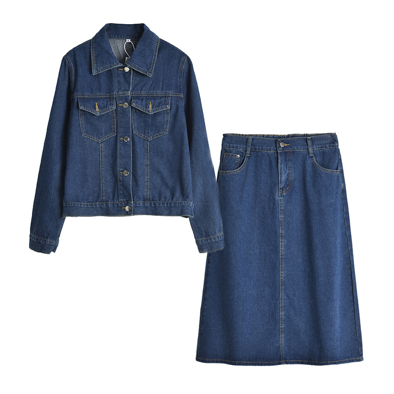 デニムセットアップ クラシック ジャケット＆ロングスカート