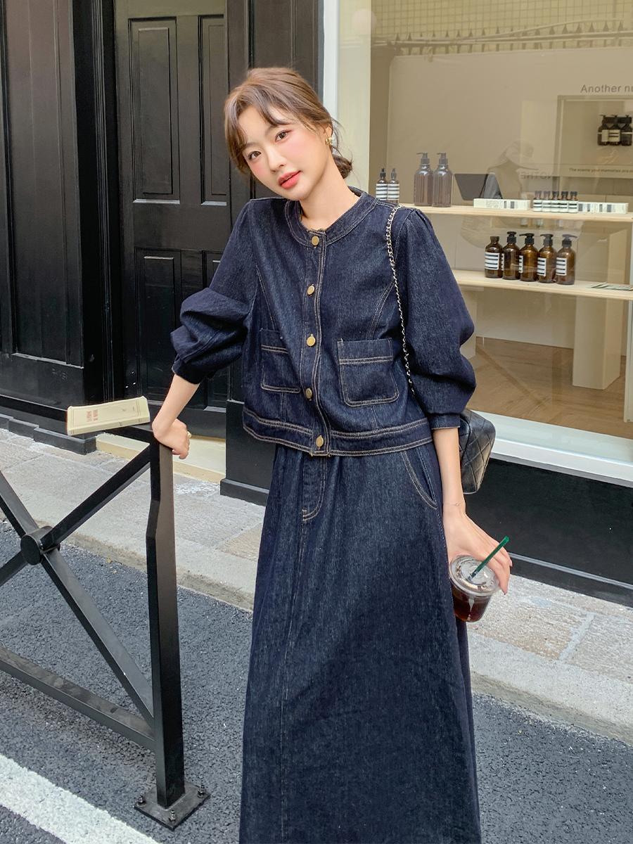 デニムセットアップ ゆったりシルエット デニムセットアップ