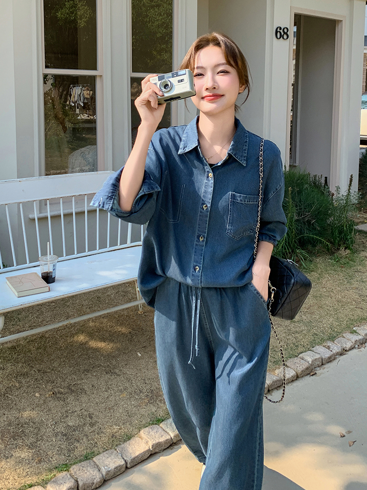 デニムセットアップ ゆったりデニムセットアップ