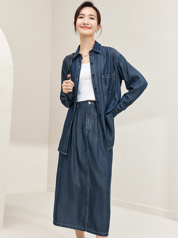 デニムセットアップ こなれ感ゆるシルエットデニムセット