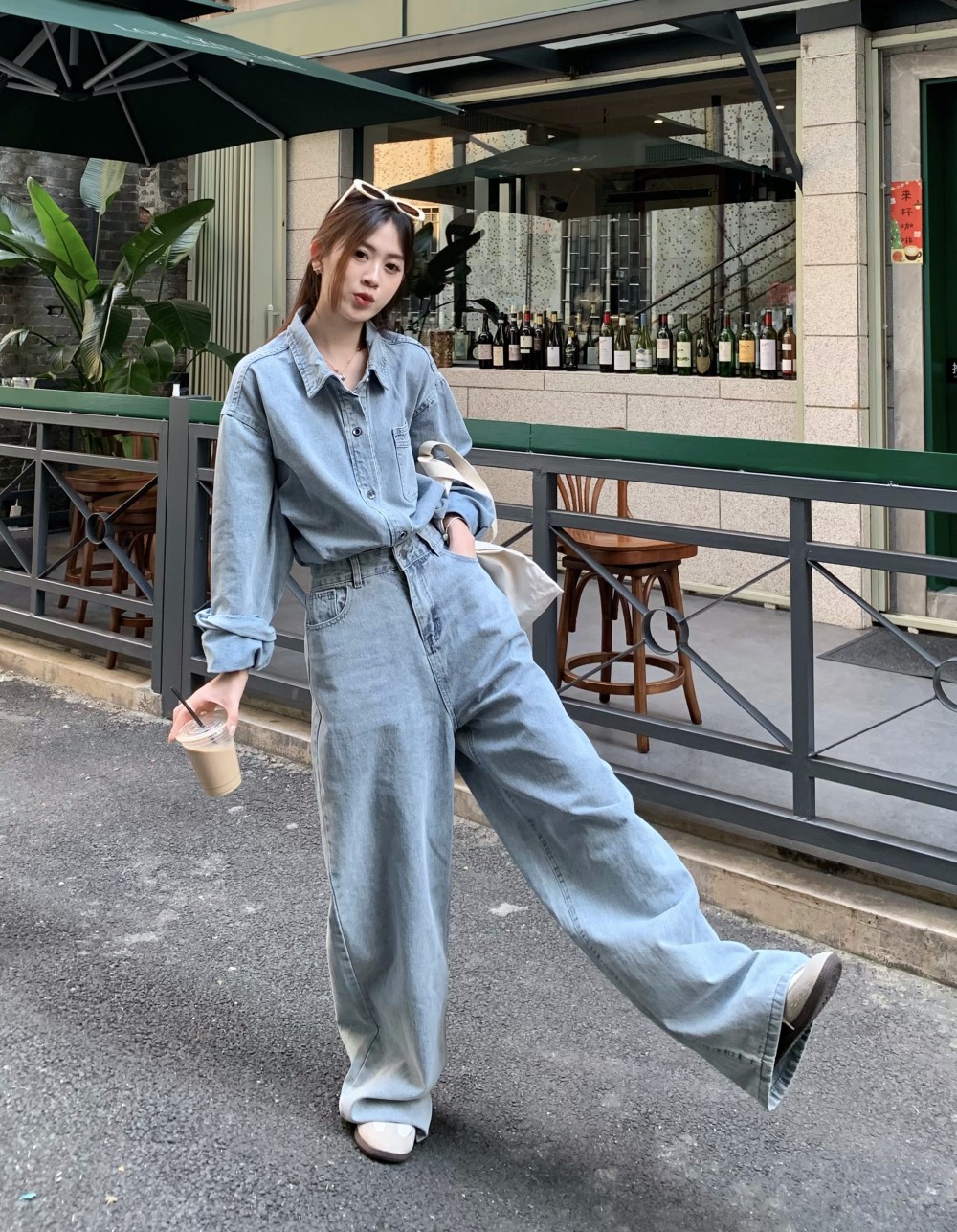 デニムセットアップ こなれ感ゆったりデニムセット