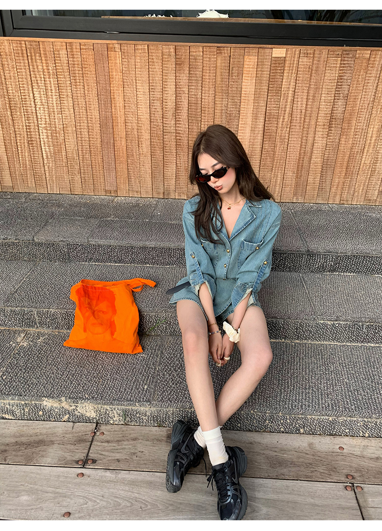デニムセットアップ こなれ感ミニスカートセットアップ